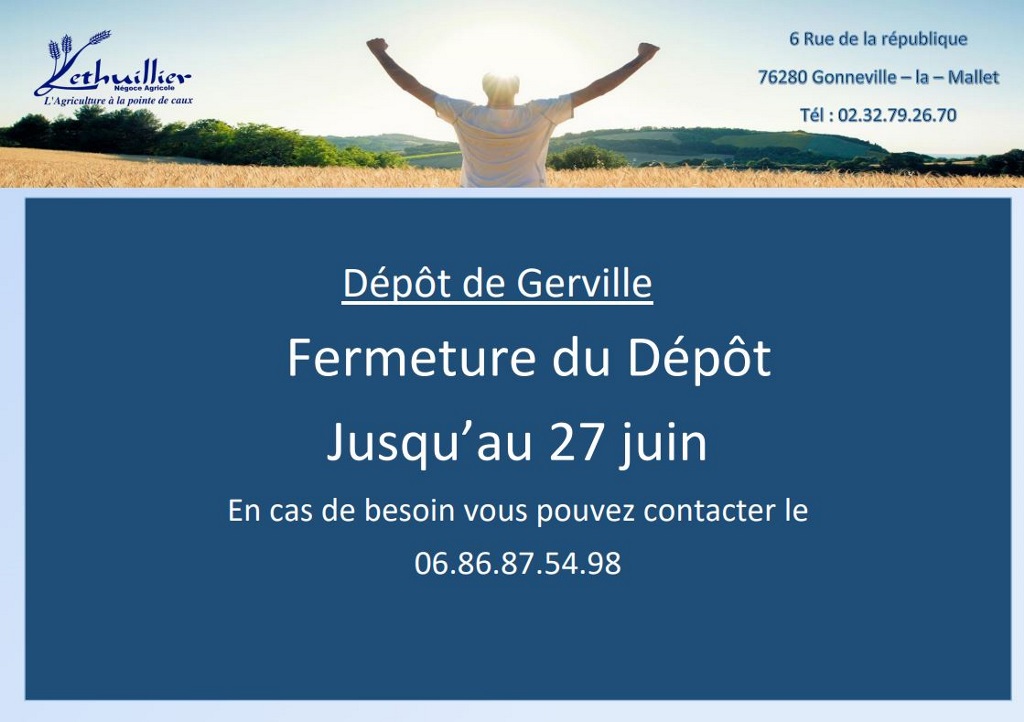FERMETURE GERVILLE JUIN 25