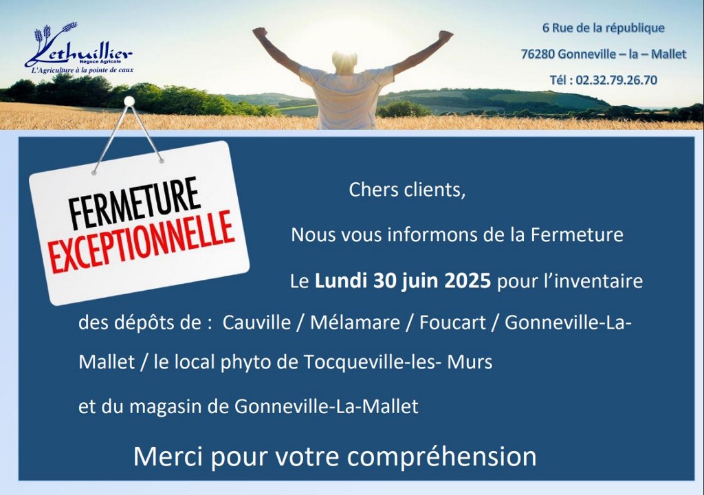 fermeture inventaire 2025