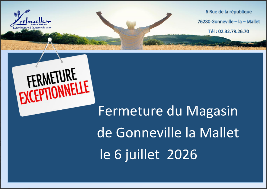 magasin ferme le 06.07.26